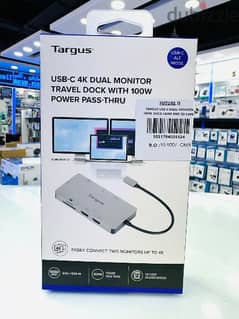 Targus USB-C 4k dual monitor travel dock with 100w power pass-thru 0