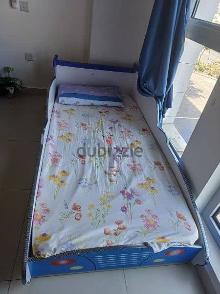 single kids car  bed with mattress 1