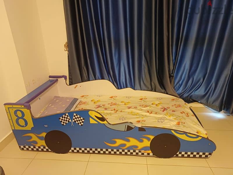 single kids car  bed with mattress 2