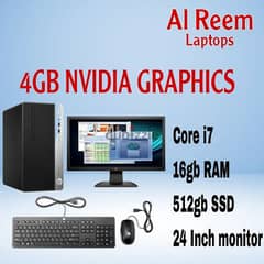 4gb NVIDIA GRAPHICS Core i7 -16gb Ram 512gb ssd 24 Inch Screen