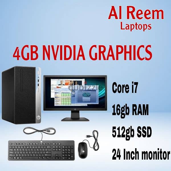 4gb NVIDIA GRAPHICS Core i7 -16gb Ram 512gb ssd 24 Inch Screen 0