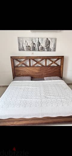 super King bed set with drawers very aesthetic wooden finish 0