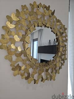 Gold butterfly mirror