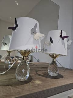 REDUCED PRICE , 2 Crystal bedside lamps