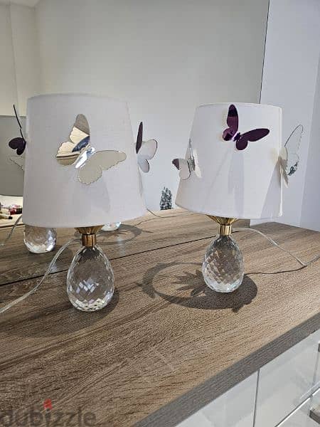 REDUCED PRICE , 2 Crystal bedside lamps 2