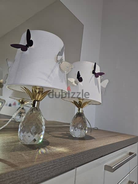 REDUCED PRICE , 2 Crystal bedside lamps 3