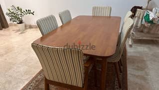 Dining table set 6 sitting solid wood