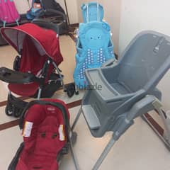 GRACO stroller and car seat and feeding seat. One craddle