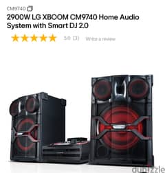 2900W LG XBOOM CM9740 Home Audio System with Smart DJ 2.0 Sound 0