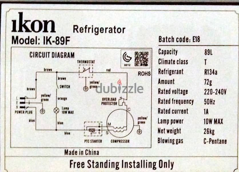 Ikon Double Door Refrigerator IK89F 89Ltr (Mint Condition) 9