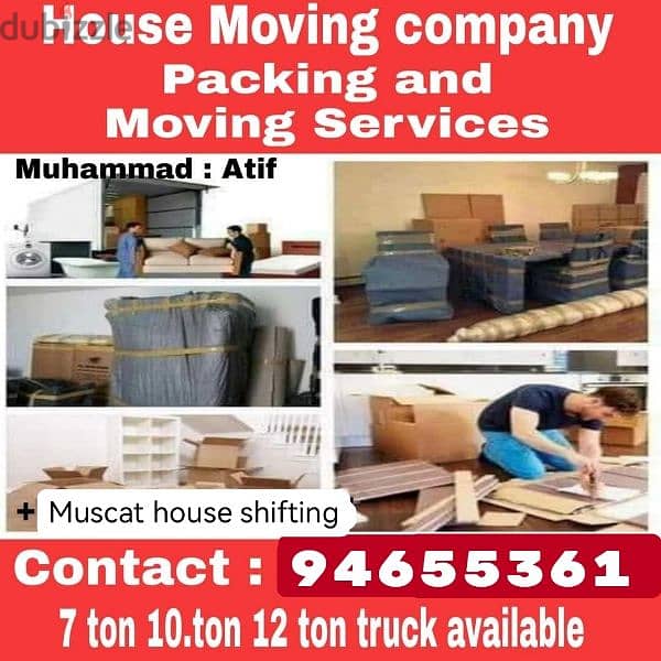 Muscat house shifting and transport services and 0