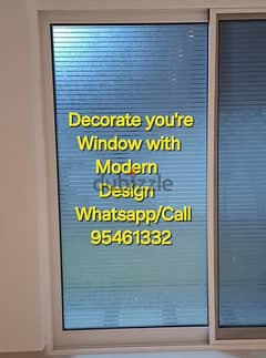 Window Glass Stickers Installation Modern design Frosted or Black film 0