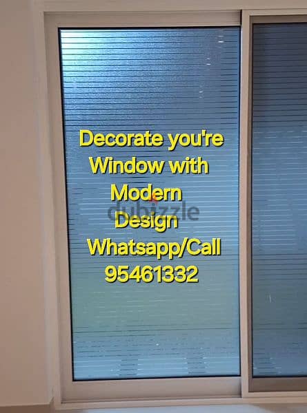 Window Glass Stickers Installation Modern design Frosted or Black film 0
