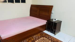 Wooden Cot With Matress 0