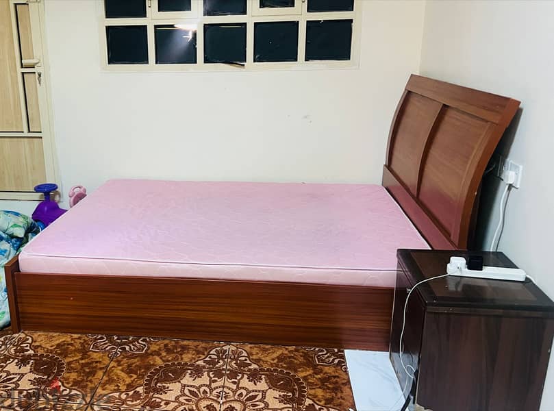 Wooden Cot With Matress 1