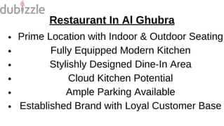 Reputed Restaurant with Brand Name in Al Ghubra, Muscat.