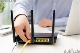 Home Internet service Router Fixing cable pulling Home office