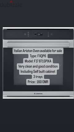 Italian Ariston Oven ( 3 trays) 0