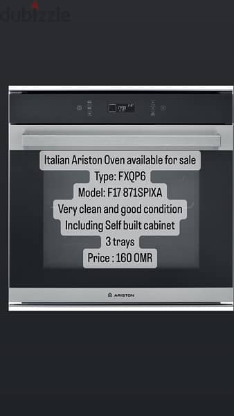 Italian Ariston Oven ( 3 trays) 0