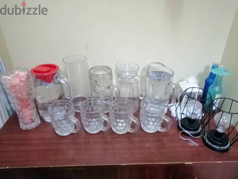 Plastic containers, glass Jugs and mugs for sale - Urgent sale. . 2