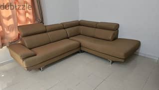 Leather Sofa, L shape, 5 seater