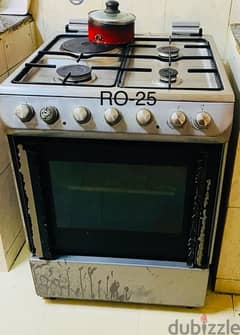 cooking range with hot plate and grill