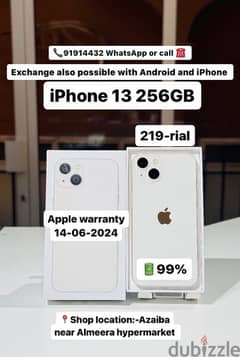 iPhone 13 256GB battery 99% with box and free accessories best price
