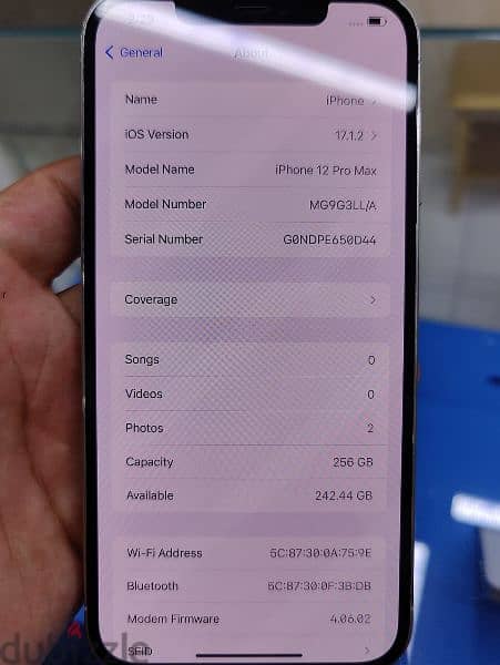 IPhone 12 Pro Max 256GB in Good Condition 
Battery Health 91% 4