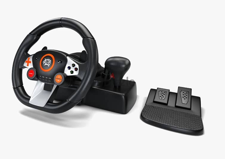 Porodo Gaming Steering Wheel PDX627-PS4/PS3/X-One (Brand-New) 1
