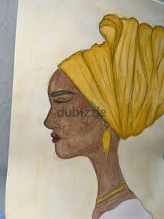 african lady watercolor painting