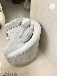 SOFA GREY WITH TWO BIG PILLOWS