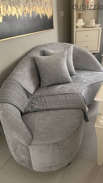 SOFA GREY WITH TWO BIG PILLOWS 1