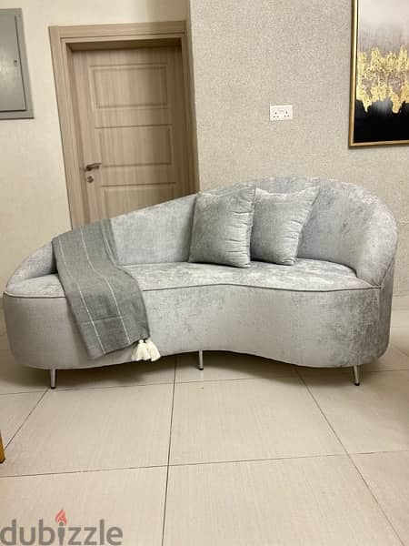 SOFA GREY WITH TWO BIG PILLOWS 2