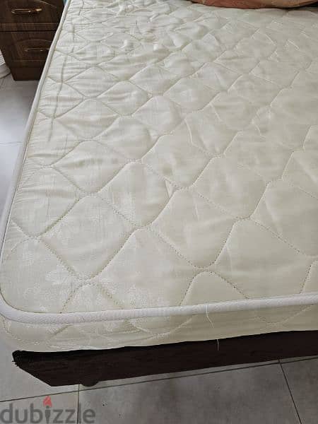 good condition bed, mattress and side table 4