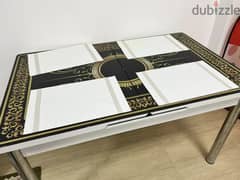 Foldable glass dining table 0
