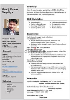 Web Designer. Computer Analyst