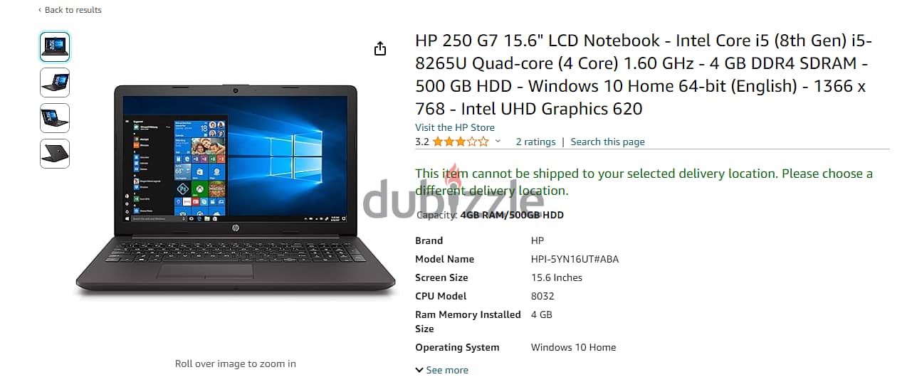 HP 250 G7 15.6" LCD Notebook 4