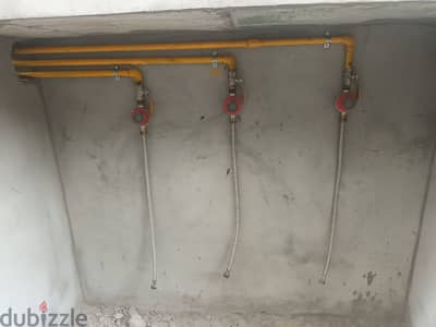 LPG Gas Pipe Work in the kitchens