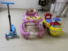 Assorted Toys ( Baby Car, Scooter, Walker)