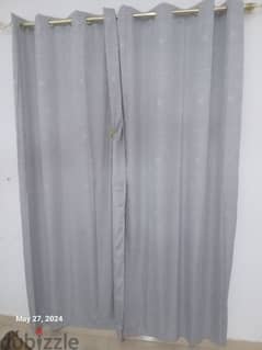 2 pair curtains with extendable curtain rods.