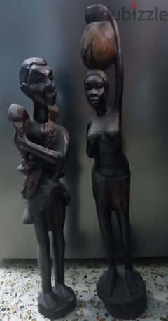 Heavy wooden African couple idols