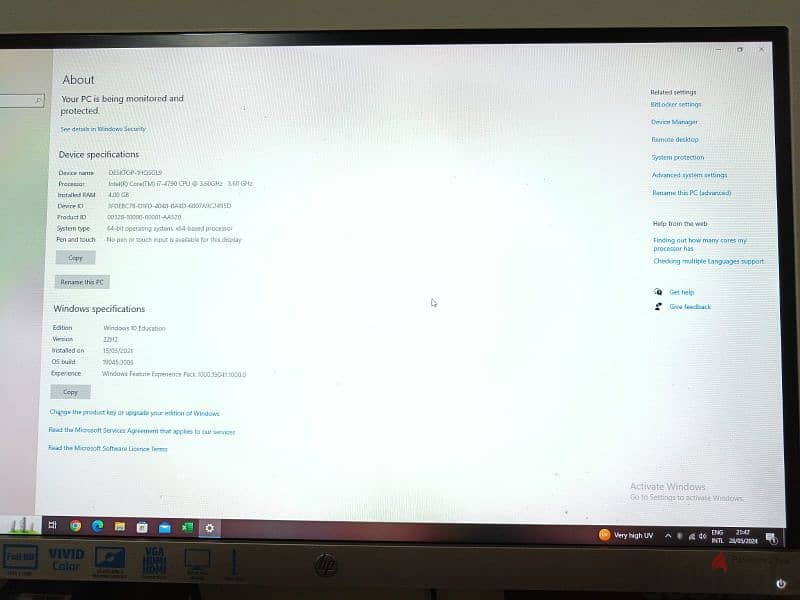 6 month's used 23inch Computer with  New CPU & Keyboard 2
