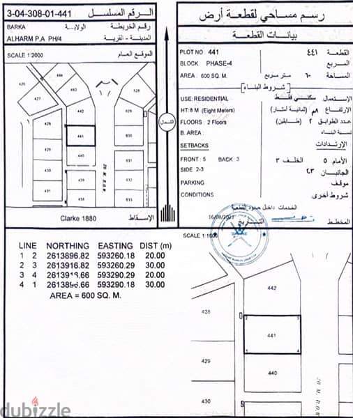 ارض للبيع في بركا الهرم الرابعه 600م ب 17500 اقراء التفاصيل 0