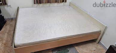 bed with mattress (size 180 X 180) king size