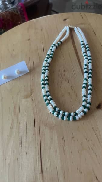 real pearl and emerald necklace 2