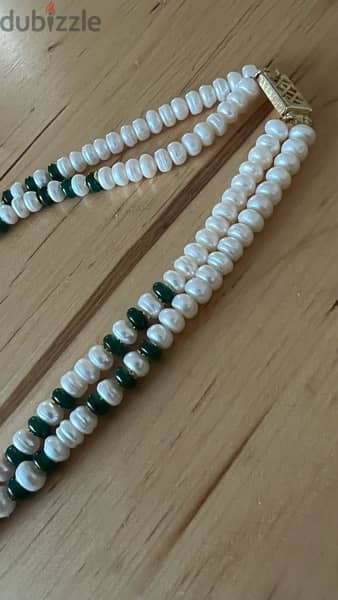 real pearl and emerald necklace 3