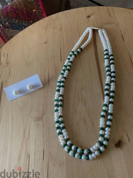 real pearl and emerald necklace 4