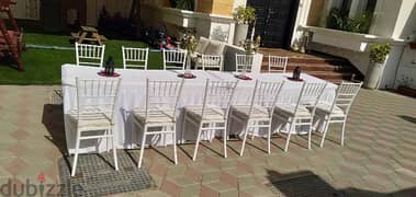 chair and table. air cooler for rent تاجير خيام. كراسي و طاولة