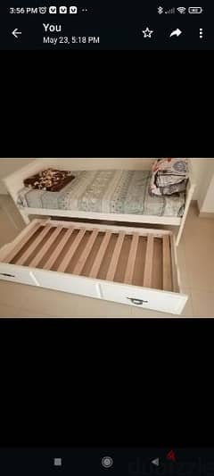 bed with dresser with mirror. 98917473