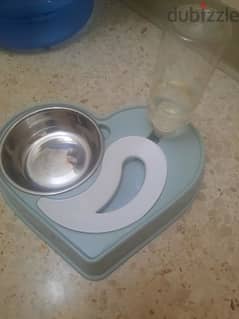 Cat automatic water fountain and food bowl